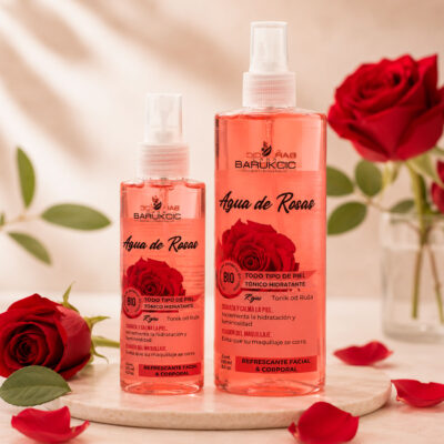 Agua de rosas rojas